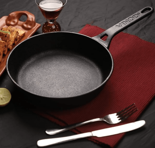 Vinod Legacy Pre Seasoned Cast Iron/Loha Frypan - 22 cm | Naturally Non Stick Skillet Pan for Frying | 100% Pure | Toxin Free, Enamel Free | Rust Proof | Gas Base - Image 2